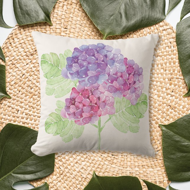 Coussin Hydrangea Aquarelle Florale été (Créateur téléchargé)