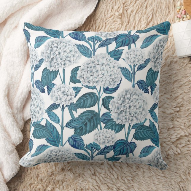Coussin Hydrangea blanc aquarelle (Couverture)