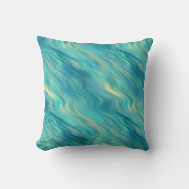 Coussin Hydrangea bleu texture ondulée (Recto)
