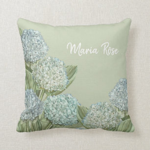 Coussin Hydrangea Bleu/Vert Sage