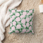 Coussin Hydrangea Florale Rose et Vert (Couverture)
