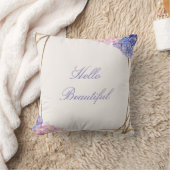 Coussin Hydrangea & Or Élégant Floral Chic de Printemps Pe (Couverture)