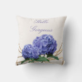 Coussin Hydrangea & Or Élégant Floral Chic de Printemps Pe (Verso)