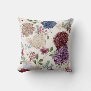Coussin Hydrangea Vintage Grandmillennial Floral Botanique