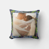 Coussin Hydrangeas Bleus Anniversaire de Mariage Photo Per (Recto)
