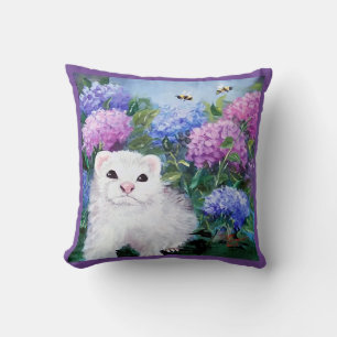 Coussin HYDRANGEAS FERRETS ET Abeilles JETER DES OREILLES