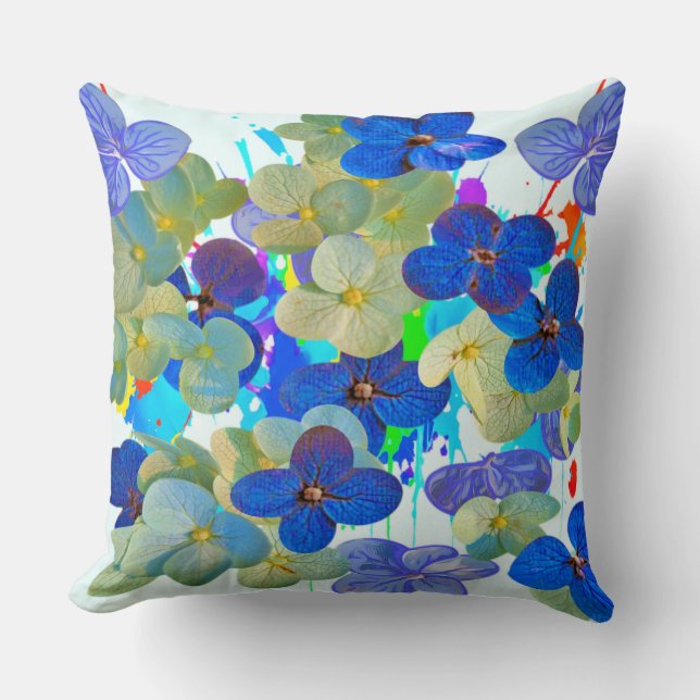 Coussin Hydrangeas Fleurs Art Imprimer (Recto)