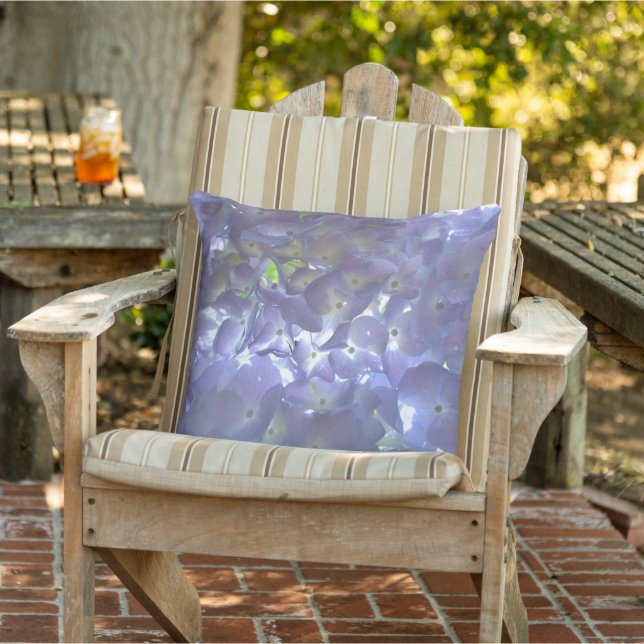 Coussin Hydrangeas lavande fleurs violettes (Chaise)