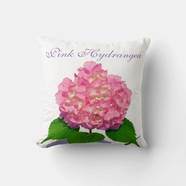 Coussin Hydrangée rose rose fleur rose (Recto)