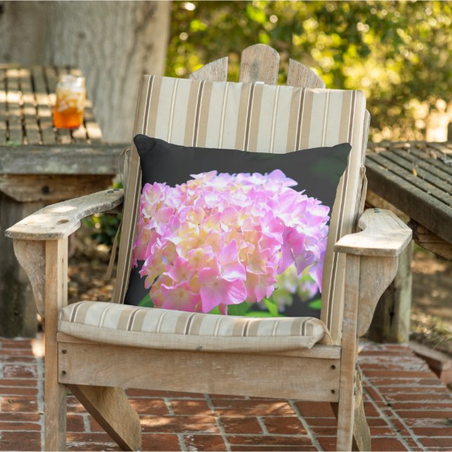 Coussin Hydrangées rose violet orange (Chaise)