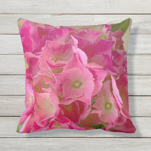 Coussin Hydrangées roses profondes