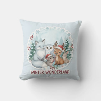 Coussin Hygge Winter Woodland Throw Pillow