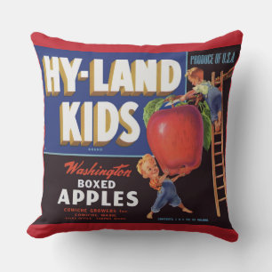 Coussin Hyland Kids Washington Apples étiquette des années