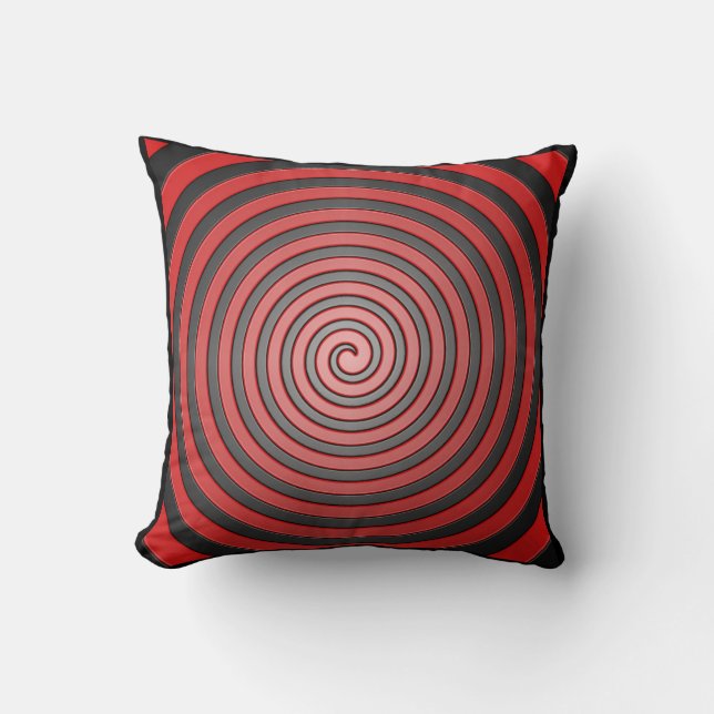 Coussin hypnotique rouge et noir (Recto)