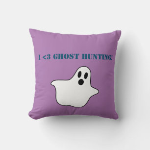 Coussin "I <3 chasse aux fantômes" lance l'oreiller