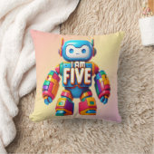 Coussin I Am Five Robot for Kids 5Anniversaire Technologie (Couverture)