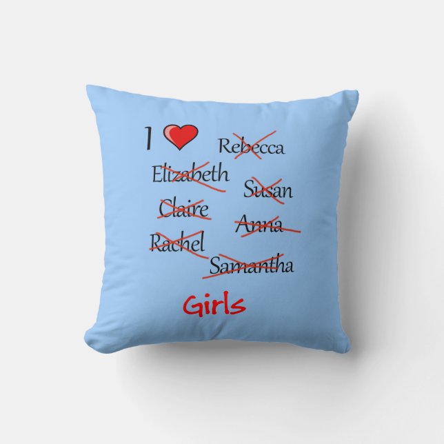 Coussin 'I ♥ Girls' (Recto)