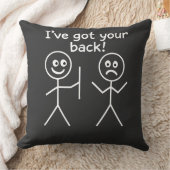 Coussin I Got Your Back Stick Figure Graphic Friendship  (Couverture)