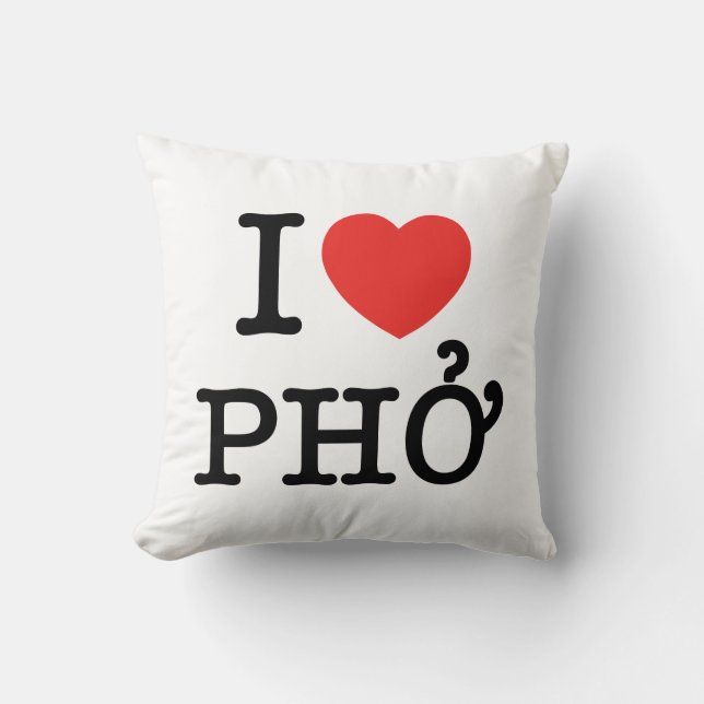 Coussin I Heart (Amour) Pho (Recto)