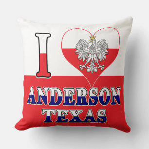 Coussin I Heart Love Anderson Texas