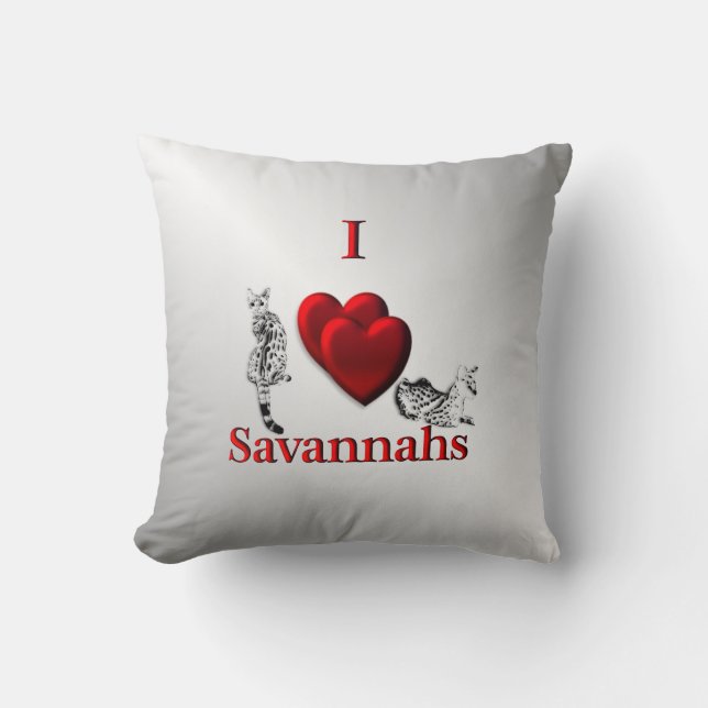 Coussin I Heart Savannah Chat Argent (Recto)