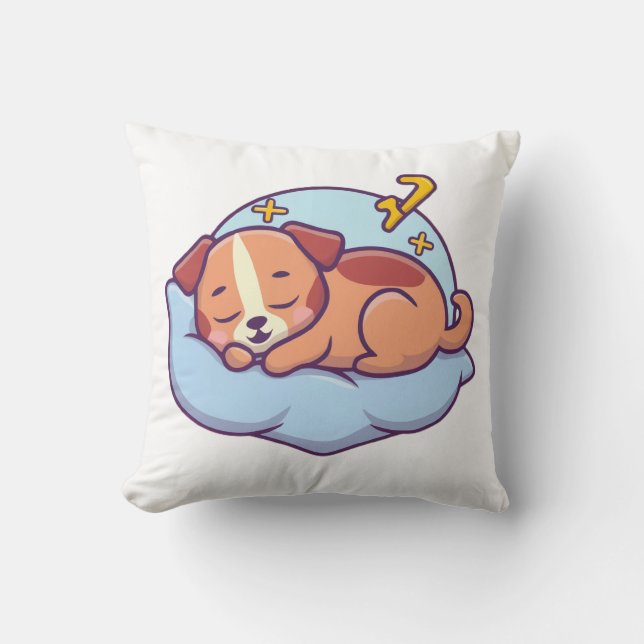 Coussin I Like Naps - Chien qui fait la sieste (Recto)