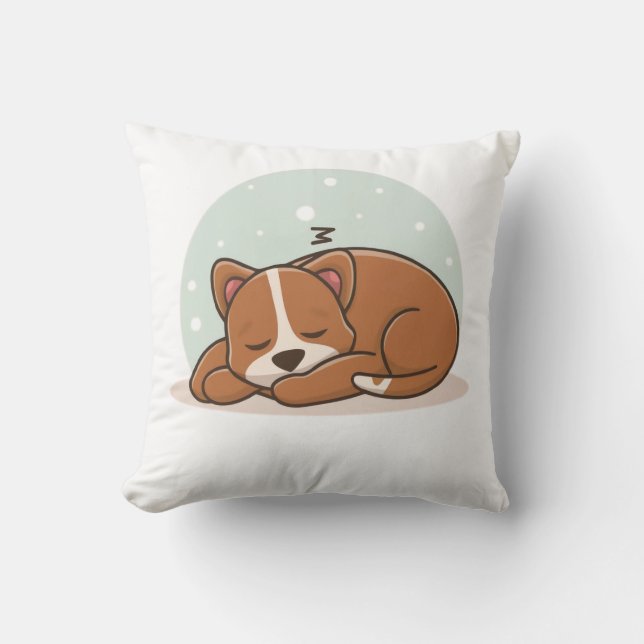 Coussin I Like Naps - Chien qui fait la sieste (Recto)