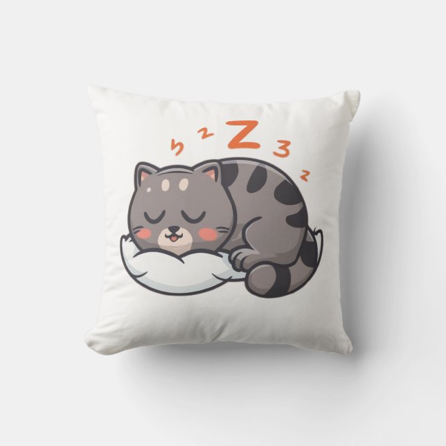 Coussin I Like Naps - Napping cat (Recto)