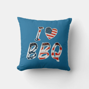 Coussin I Love BBQ, American Patriotic