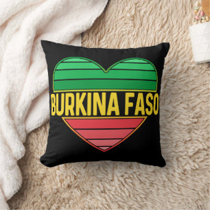 Coussin I Love Burkina Faso, Heart Burkinabè