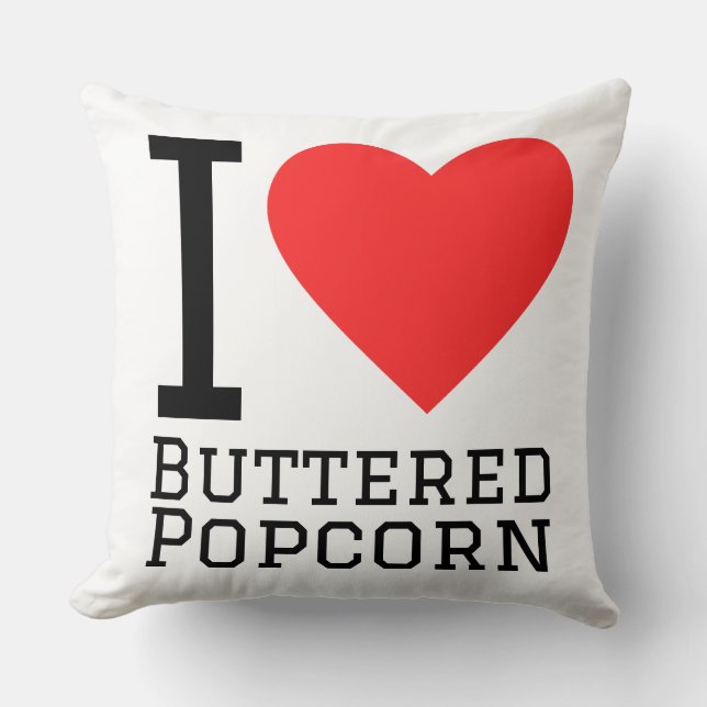 Coussin I love buttered popcorn (Recto)