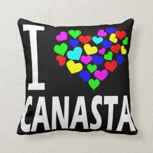 Coussin i love canasta card game rummy hearts venin idea