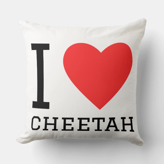 Coussin I love cheetah  (Recto)