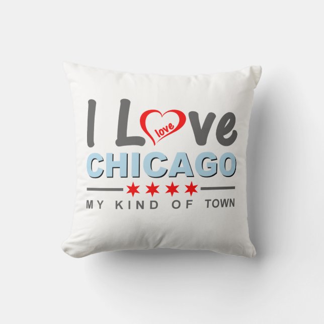 Coussin I Love Chicago, My Genre Town, Illinois (Recto)