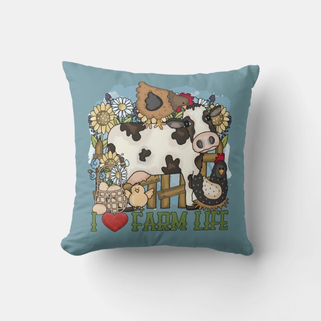 Coussin I Love Farm life Animaux (Recto)