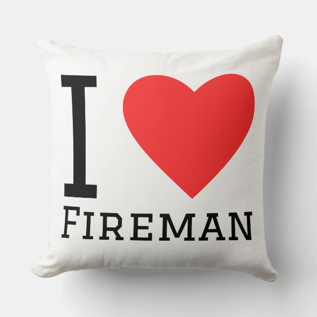 Coussin I love fireman  (Recto)