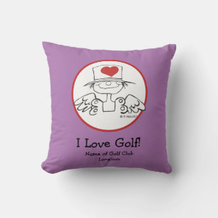 Coussin "I Love Golf" Coeur Fairy Jeu d'oreiller