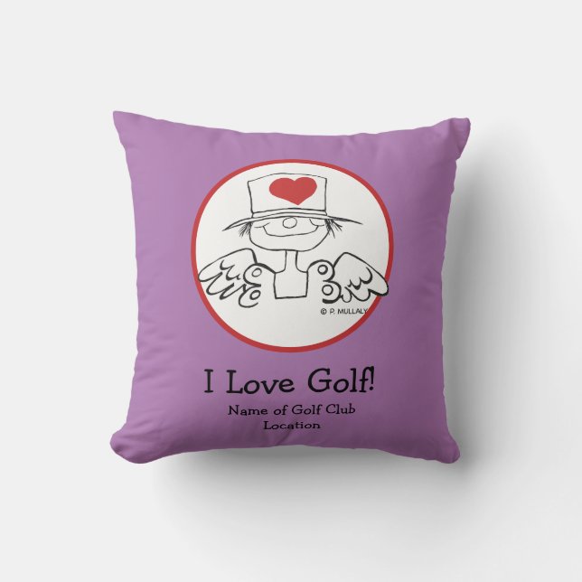 Coussin "I Love Golf" Coeur Fairy Jeu d'oreiller (Recto)