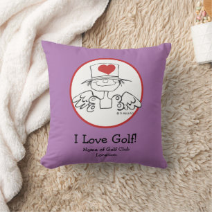 Coussin "I Love Golf" Coeur Fairy Jeu d'oreiller
