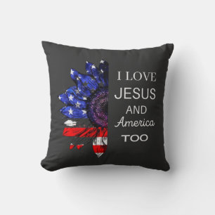 Coussin I Love Jesus and America Too, 4 juillet