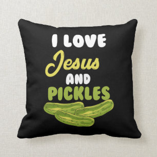 Coussin I Love Jesus & Pickles - Religieux Vegetarian Pick