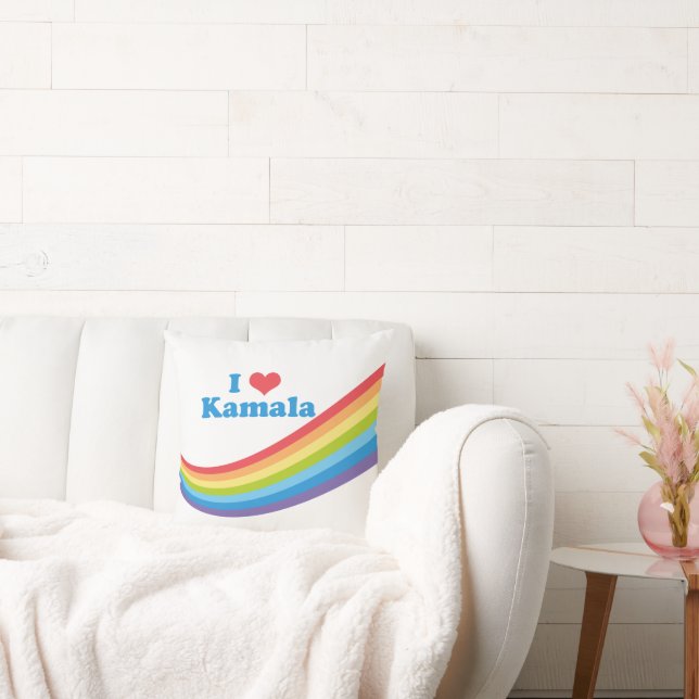 Coussin I Love Kamala Harris Cute Rainbow (Canapé)