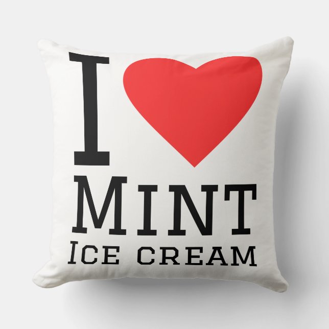Coussin I love mint ice cream (Recto)