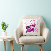 Coussin “I Love Mom” Decorative Throw Pillow – Heart Desig (Chaise)