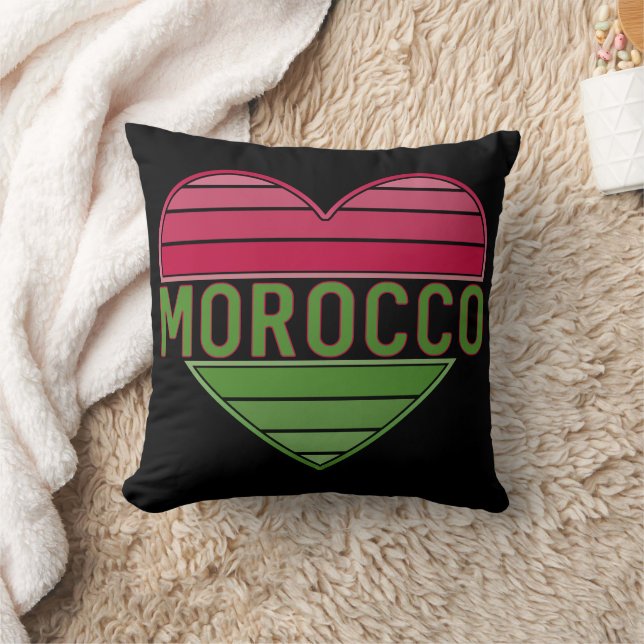 Coussin I Love Morocco, coeur marocain (Couverture)