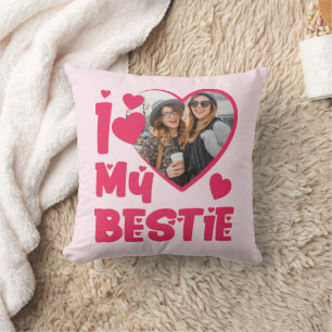 Coussin I Love My Bestie Photo Personnalisée Conception En