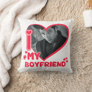Coussin I Love My Boyfriend Photo personnalisée Cadeau pho