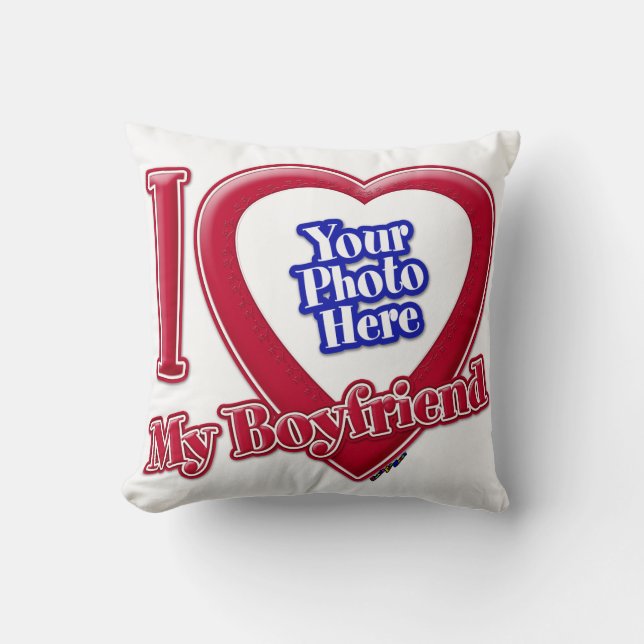 Coussin I Love My Boyfriend Photo Red Heart (Recto)