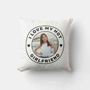 Coussin I Love My Girlfriend Simple Photo personnalisée
