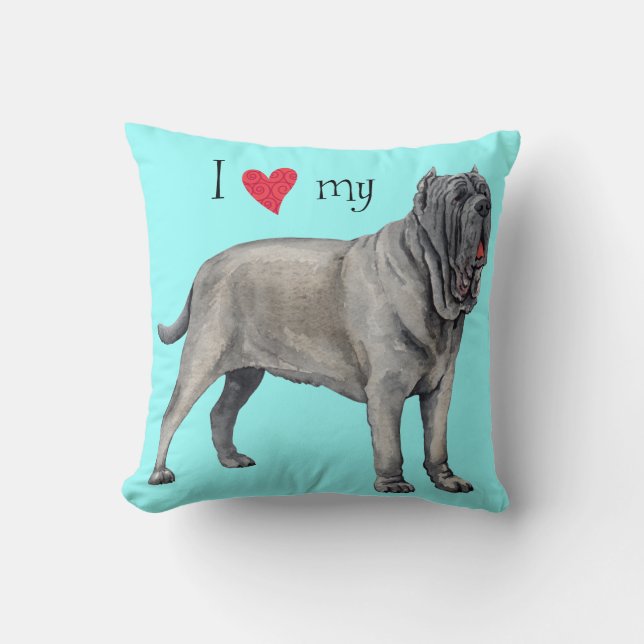 Coussin I Love my mastino (Recto)